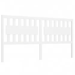 Горна табла за легло, бяла, 125,5x4x100 см, бор масив