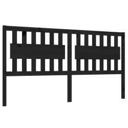 Горна табла за легло, черна, 145,5x4x100 см, бор масив