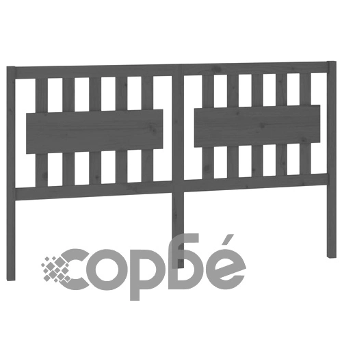 Горна табла за легло, сива, 155,5x4x100 см, бор масив ➤ топ цена ➤ sorbe.bg