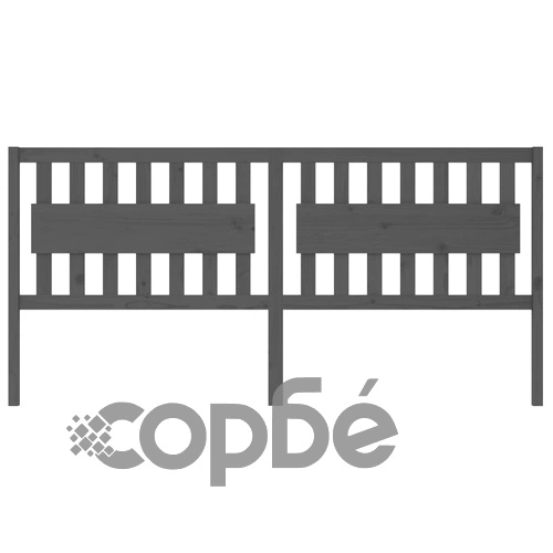 Горна табла за легло, сива, 205,5x4x100 см, бор масив ➤ топ цена ➤ sorbe.bg