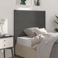 Табла за спалня, сива, 96x4x100 см, бор масив