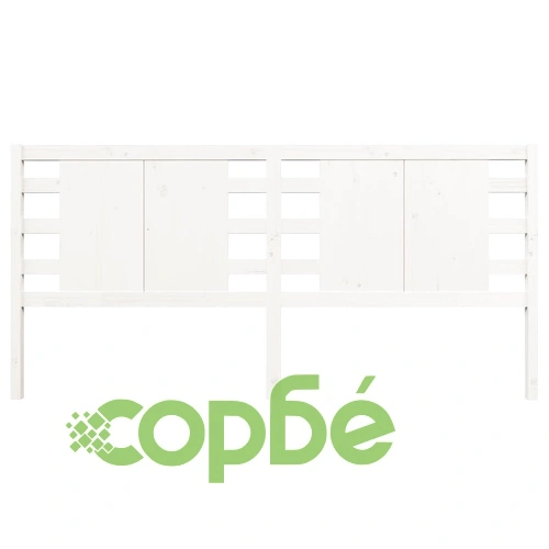 Табла за спалня, бяла, 156x4x100 см, бор масив ➤ топ цена ➤ sorbe.bg
