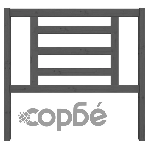 Горна табла за легло, сива, 106x4x100 см, бор масив ➤ топ цена ➤ sorbe.bg