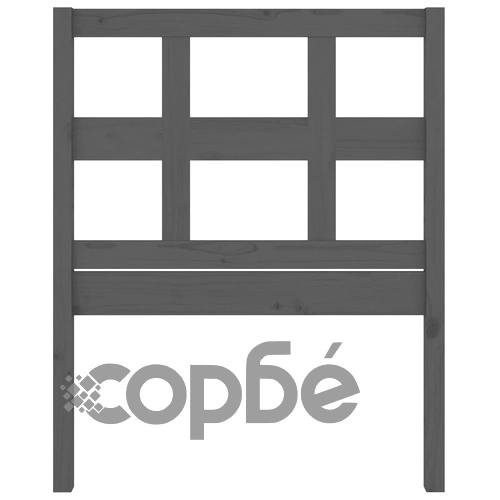 Горна табла за легло, сива, 80,5x4x100 см, бор масив ➤ топ цена ➤ sorbe.bg