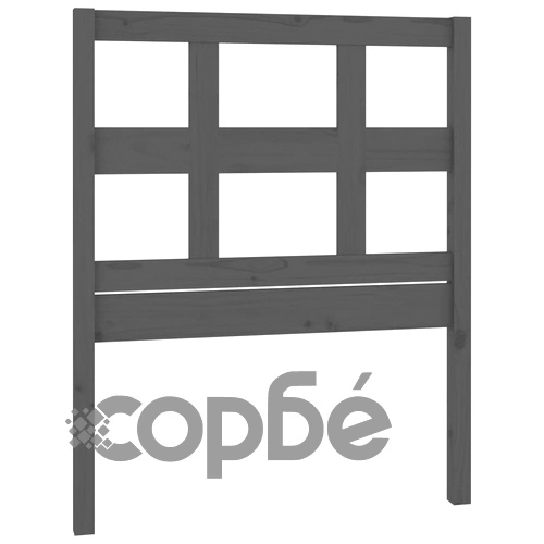 Горна табла за легло, сива, 105,5x4x100 см, бор масив ➤ топ цена ➤ sorbe.bg