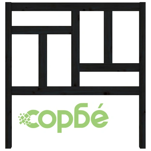 Горна табла за легло, черна, 95,5x4x100 см, бор масив ➤ топ цена ➤ sorbe.bg