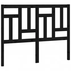 Горна табла за легло, черна, 125,5x4x100 см, бор масив