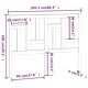 Горна табла за легло, сива, 205,5x4x100 см, бор масив