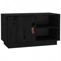 ТВ шкаф, черен, 70x34x40 см, бор масив