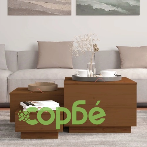 Кутии за съхранение с капаци 3 бр меденокафяви бор масив ➤ топ цена ➤ sorbe.bg