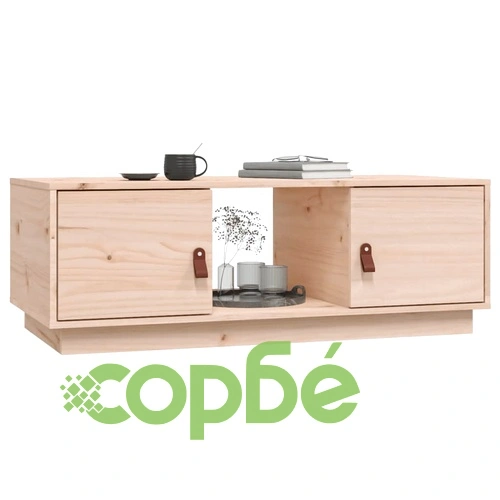 Кафе маса, 100x50x35 см, борово дърво масив ➤ топ цена ➤ sorbe.bg