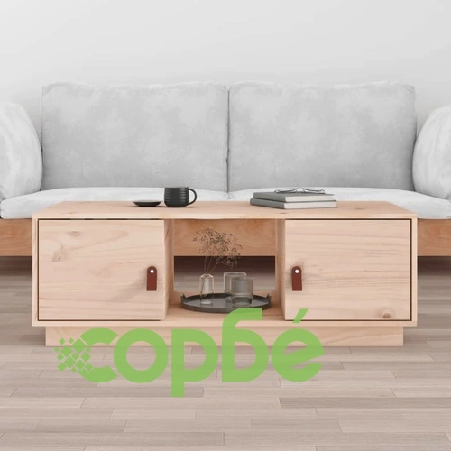 Кафе маса, 100x50x35 см, борово дърво масив ➤ топ цена ➤ sorbe.bg