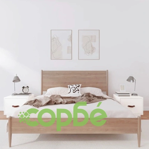 Нощни шкафчета, 2 бр, бели, 40x34x35 см, борово дърво масив ➤ топ цена ➤ sorbe.bg