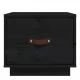 Нощно шкафче, черно, 40x34x35 см, борово дърво масив