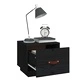 Нощни шкафчета, 2 бр, черни, 40x34x35 см, борово дърво масив