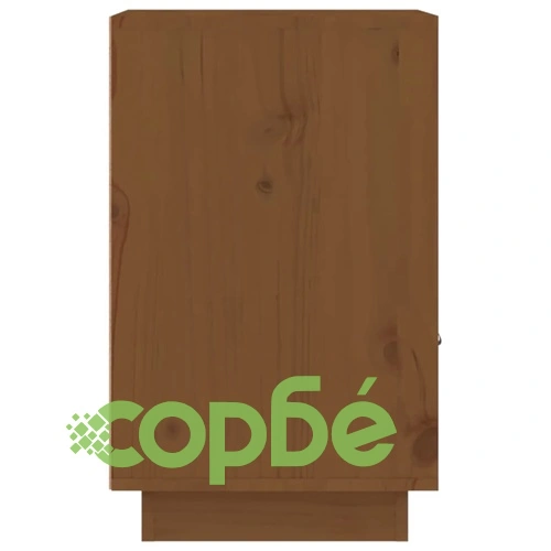 Нощно шкафче, меденокафяво, 40x34x55 см, борово дърво масив ➤ топ цена ➤ sorbe.bg