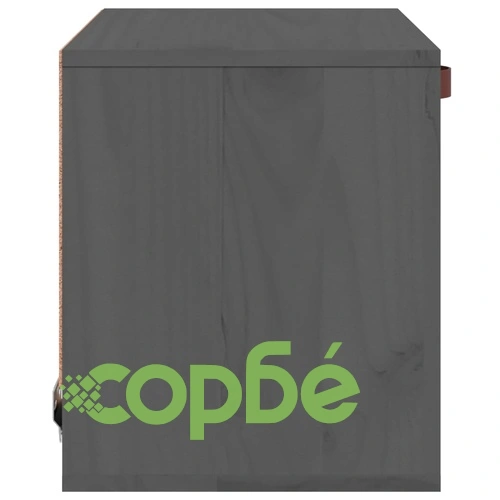 Стенен шкаф, сив, 40x30x35 см, борово дърво масив ➤ топ цена ➤ sorbe.bg