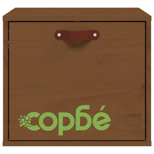 Стенен шкаф, меденокафяв, 40x30x35 см, борово дърво масив ➤ топ цена ➤ sorbe.bg