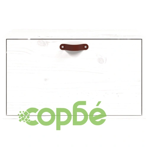 Стенен шкаф, бял, 60x30x35 см, борово дърво масив ➤ топ цена ➤ sorbe.bg