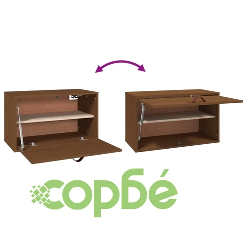 Стенен шкаф, меденокафяв, 60x30x35 см, борово дърво масив ➤ топ цена ➤ sorbe.bg