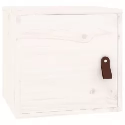 Стенен шкаф, бял, 31,5x30x30 см, борово дърво масив