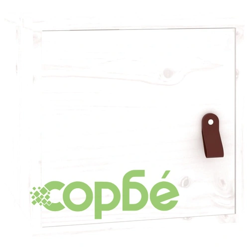 Стенен шкаф, бял, 31,5x30x30 см, борово дърво масив ➤ топ цена ➤ sorbe.bg