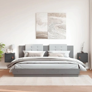 Стенни шкафове, 2 бр, сиви, 31,5x30x30 см, бор масив