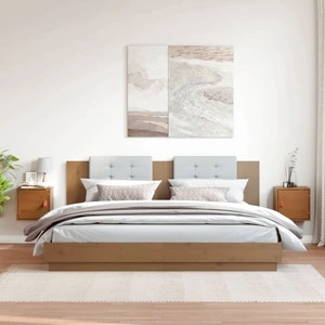 Стенни шкафове, 2 бр, меденокафяви, 31,5x30x30 см, бор масив