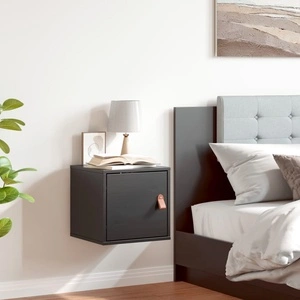 Стенен шкаф, черен, 31,5x30x30 см, борово дърво масив