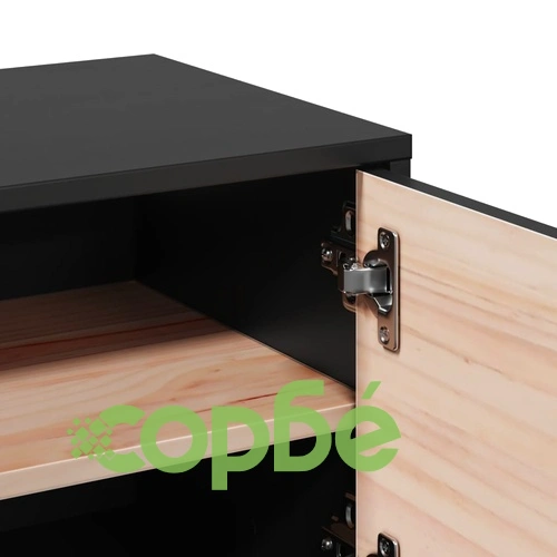 Стенни шкафове, 2 бр, черни, 31,5x30x30 см, бор масив ➤ топ цена ➤ sorbe.bg