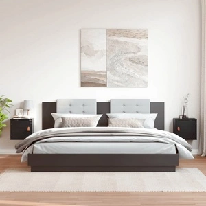 Стенни шкафове, 2 бр, черни, 31,5x30x30 см, бор масив