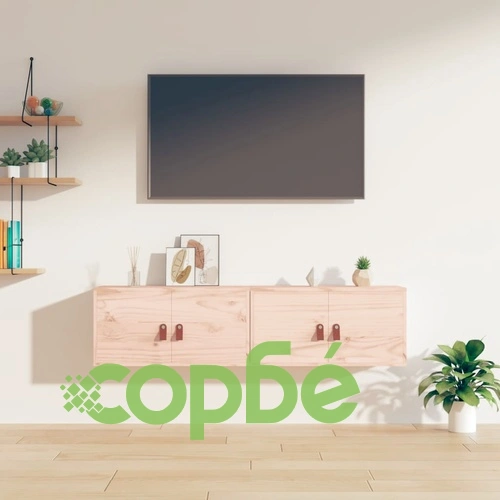 Стенни шкафове, 2 бр, 60x30x30 см, бор масив ➤ топ цена ➤ sorbe.bg