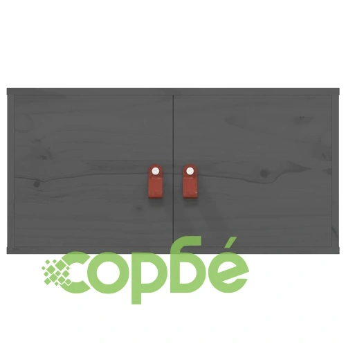 Стенен шкаф, сив, 60x30x30 см, борово дърво масив ➤ топ цена ➤ sorbe.bg
