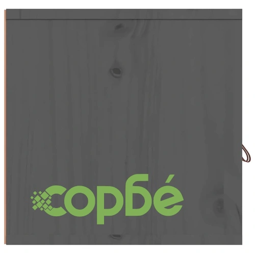 Стенен шкаф, сив, 60x30x30 см, борово дърво масив ➤ топ цена ➤ sorbe.bg