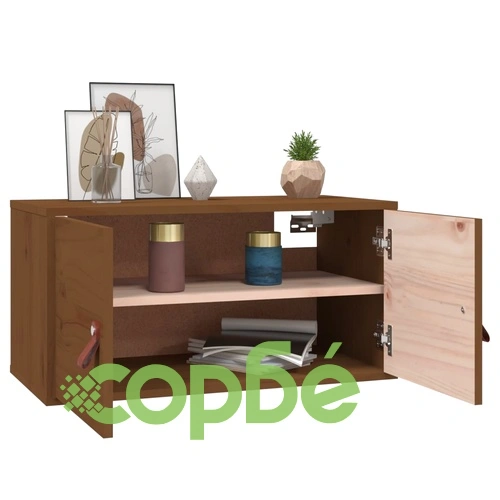 Стенен шкаф, меденокафяв, 60x30x30 см, борово дърво масив ➤ топ цена ➤ sorbe.bg