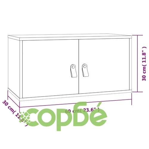 Стенен шкаф, меденокафяв, 60x30x30 см, борово дърво масив ➤ топ цена ➤ sorbe.bg