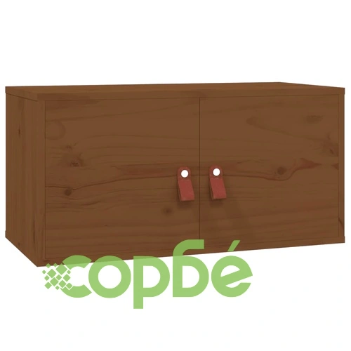 Стенни шкафове, 2 бр, меденокафяви, 60x30x30 см, бор масив ➤ топ цена ➤ sorbe.bg