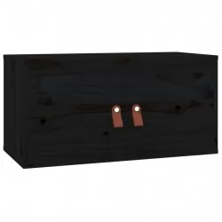 Стенен шкаф, черен, 60x30x30 см, бор масив