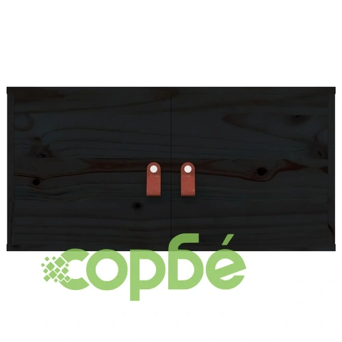 Стенен шкаф, черен, 60x30x30 см, бор масив ➤ топ цена ➤ sorbe.bg