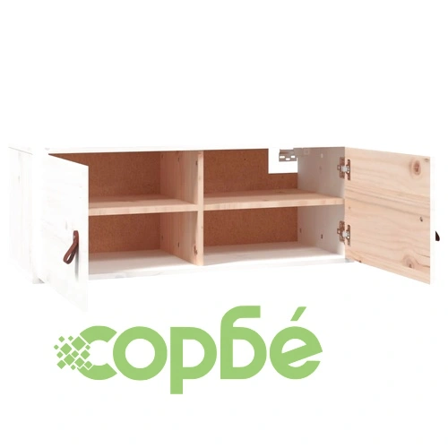 Стенни шкафове, 2 бр, бели, 80x30x30 см, бор масив ➤ топ цена ➤ sorbe.bg