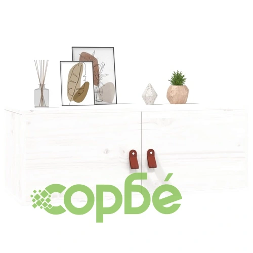 Стенни шкафове, 2 бр, бели, 80x30x30 см, бор масив ➤ топ цена ➤ sorbe.bg