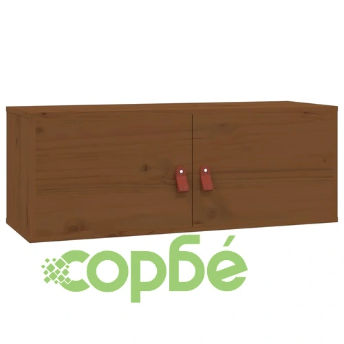 Стенен шкаф, меденокафяв, 80x30x30 см, борово дърво масив ➤ топ цена ➤ sorbe.bg