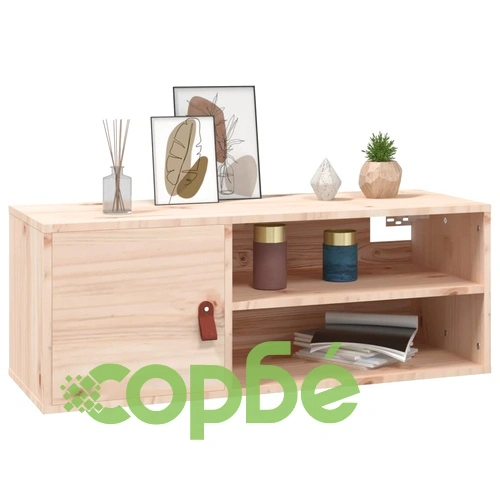 Стенен шкаф, 80x30x30 см, борово дърво масив ➤ топ цена ➤ sorbe.bg