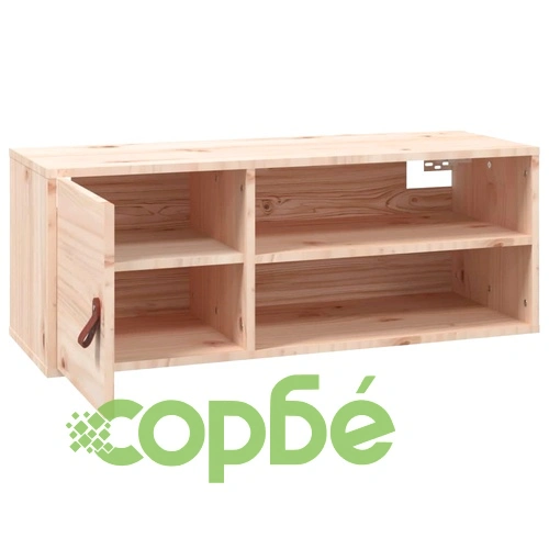 Стенен шкаф, 80x30x30 см, борово дърво масив ➤ топ цена ➤ sorbe.bg