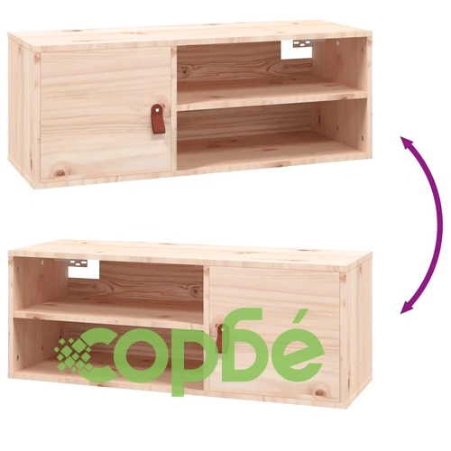 Стенен шкаф, 80x30x30 см, борово дърво масив ➤ топ цена ➤ sorbe.bg