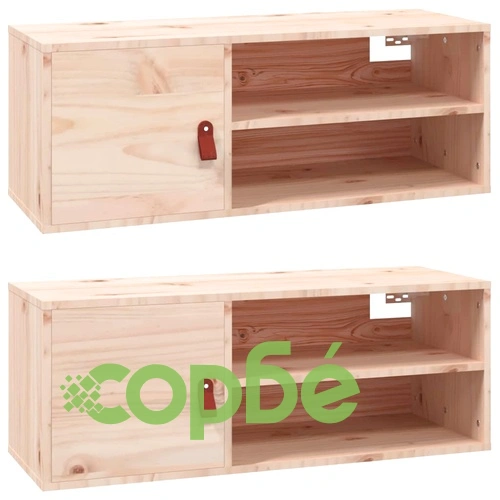Стенни шкафове, 2 бр, 80x30x30 см, бор масив ➤ топ цена ➤ sorbe.bg