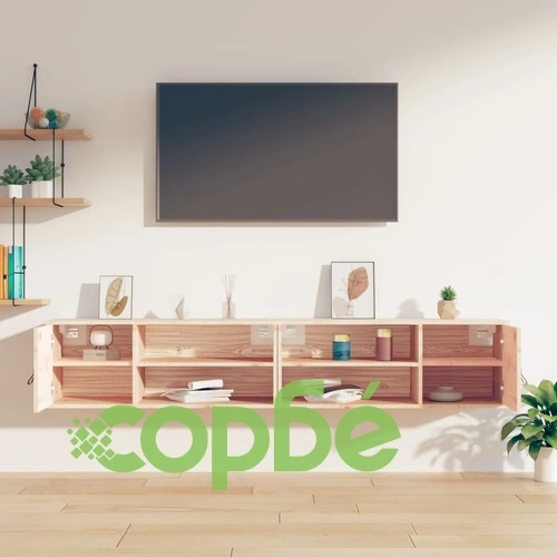 Стенни шкафове, 2 бр, 80x30x30 см, бор масив ➤ топ цена ➤ sorbe.bg