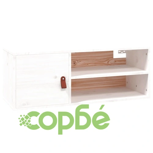 Стенни шкафове, 2 бр, бели, 80x30x30 см, бор масив ➤ топ цена ➤ sorbe.bg