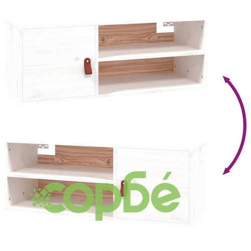 Стенни шкафове, 2 бр, бели, 80x30x30 см, бор масив ➤ топ цена ➤ sorbe.bg