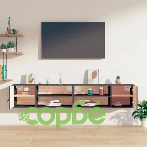 Стенни шкафове, 2 бр, сиви, 80x30x30 см, бор масив ➤ топ цена ➤ sorbe.bg